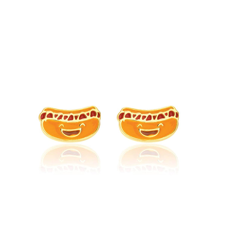 Happy Hot Dog Cutie Stud Earrings