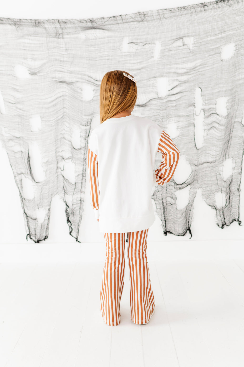 Rust Stripe Flare Pants
