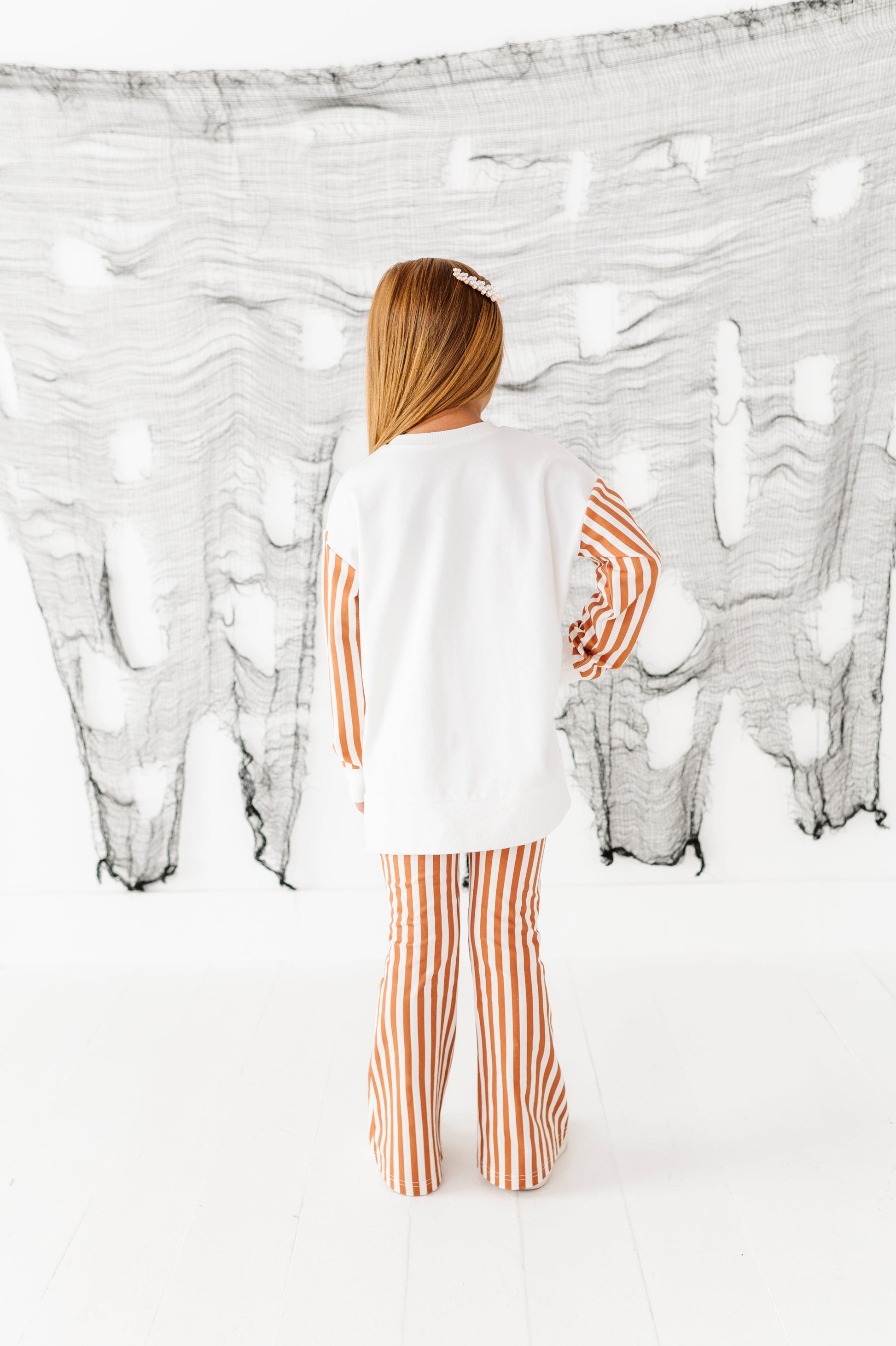 Rust Stripe Flare Pants