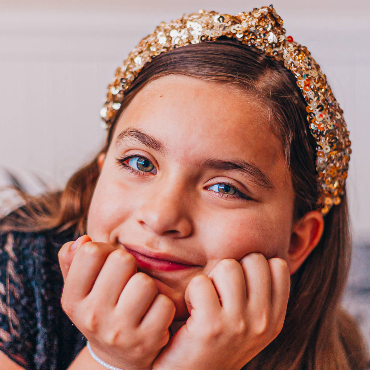 Kids Sequin Knot Headband | Purple or Rainbow