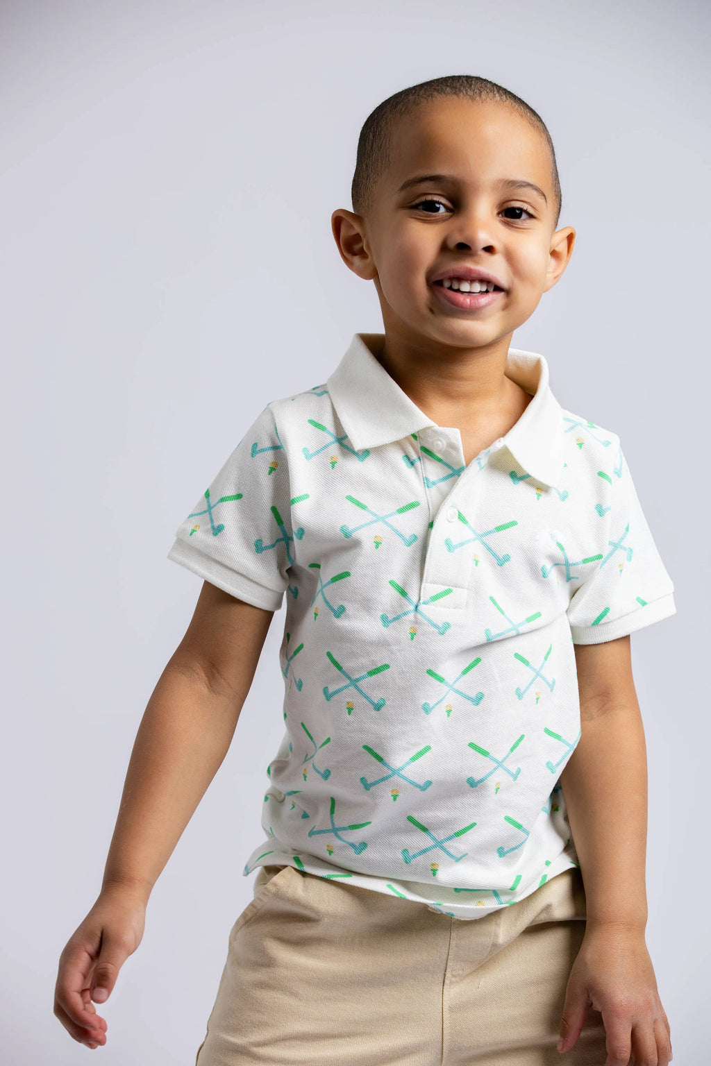 Kid + Baby Short Sleeve Polo + Twill Short Set_Golf Day
