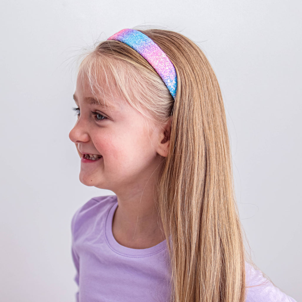 Kids Tapered Glitter Headband | Pink or Gold