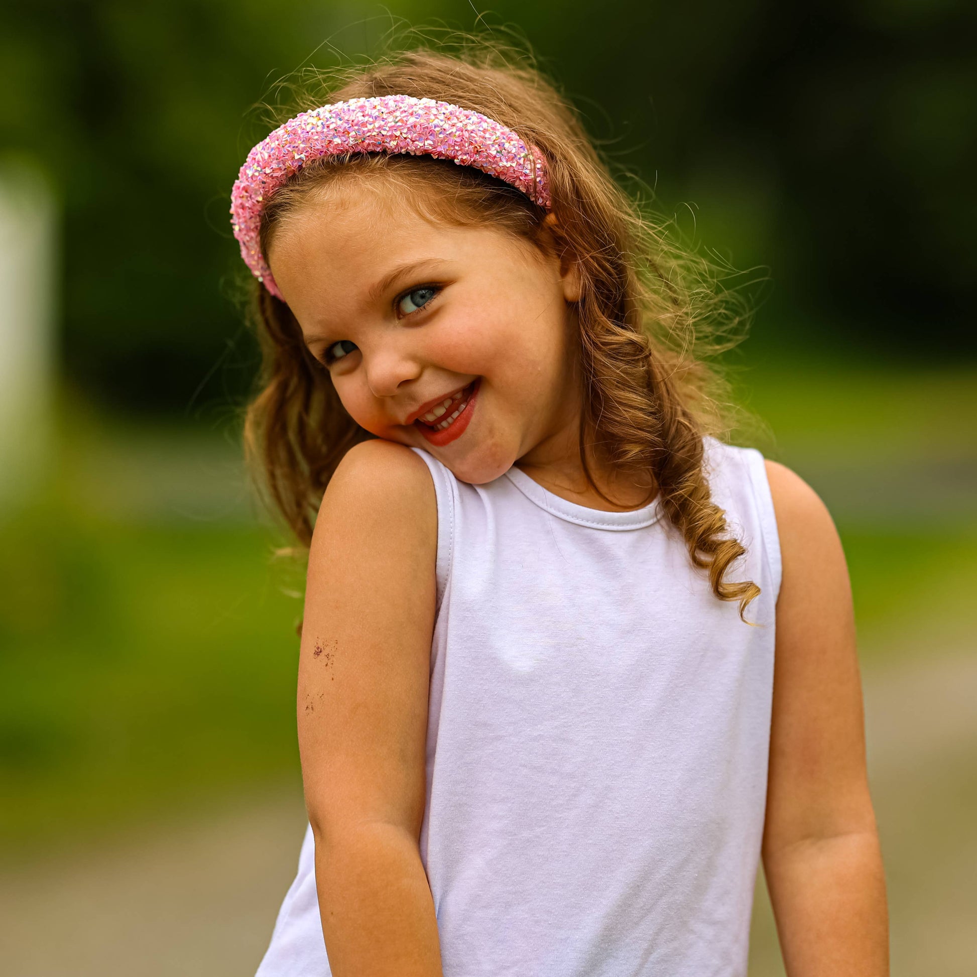 Kids Padded Chunky Sequin Headband | Blue or Multi-Color