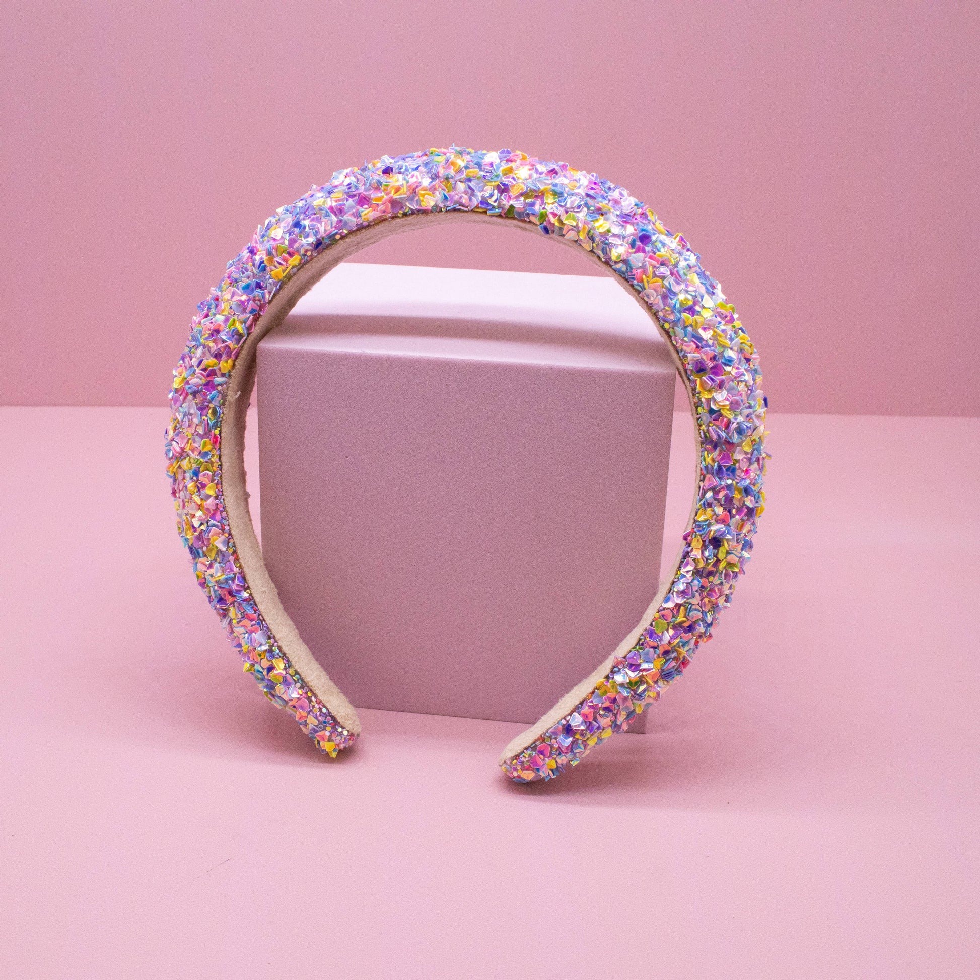 Kids Padded Chunky Sequin Headband | Blue or Multi-Color