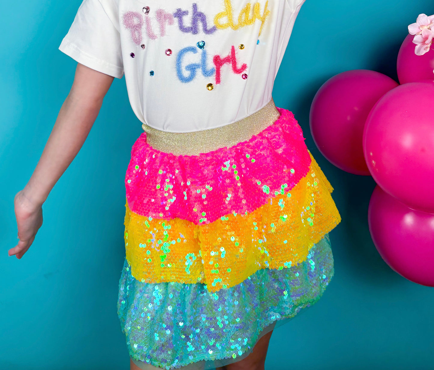 Neon Sequin Skirt