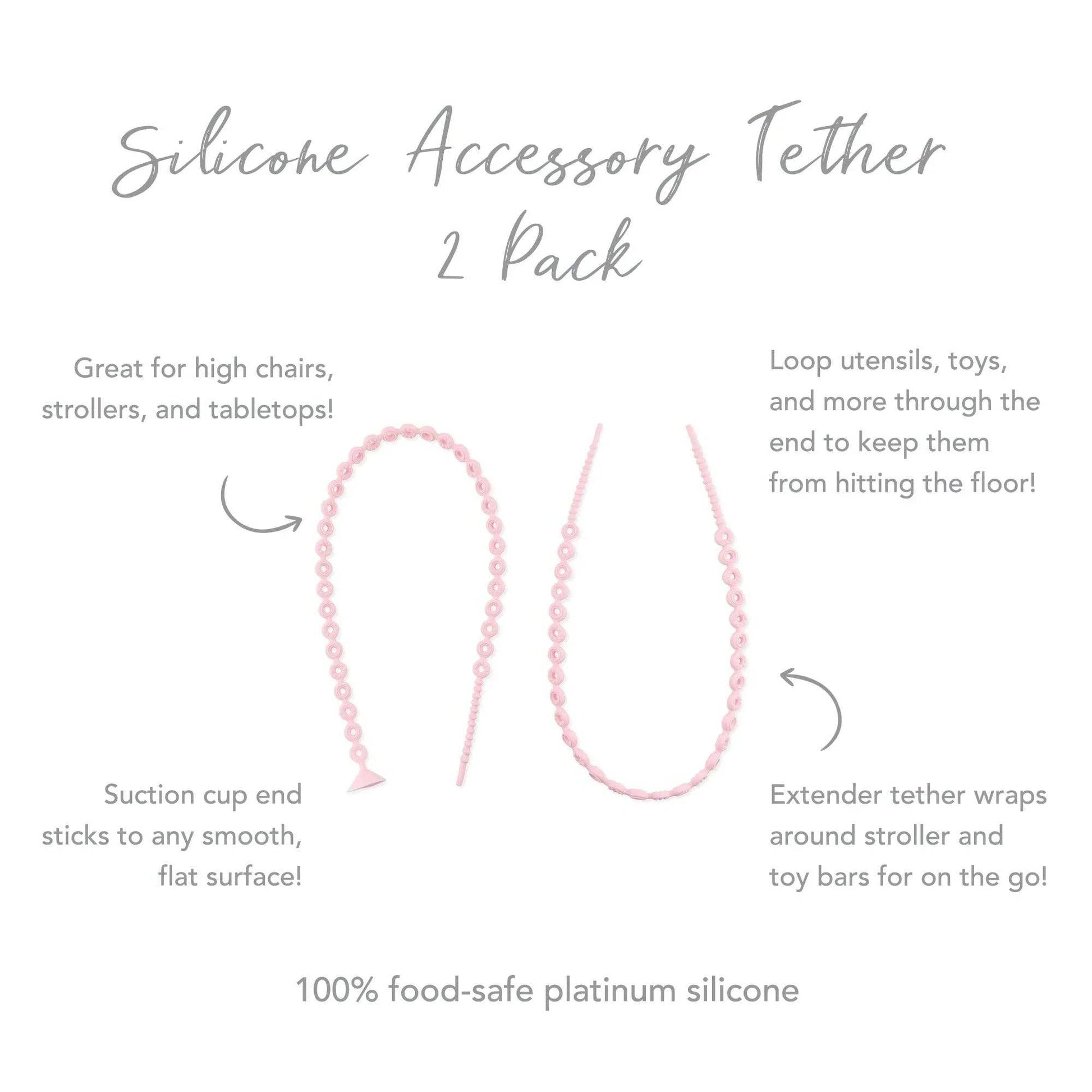 Silicone Accessory Tether 2-Pack: Pink
