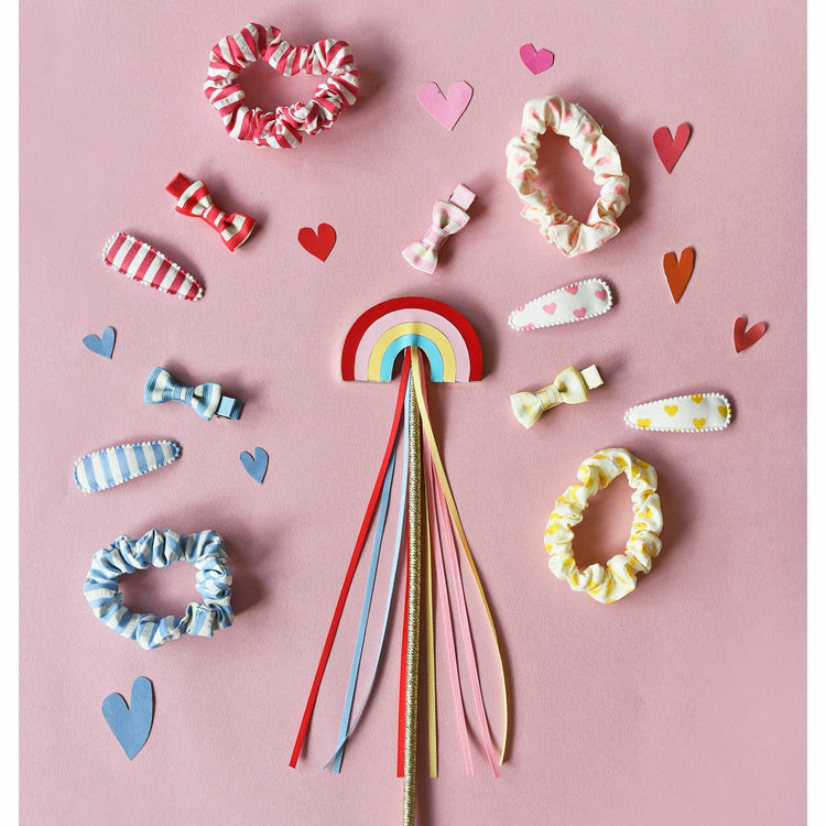 Vintage Rainbow Fabric Clip Set