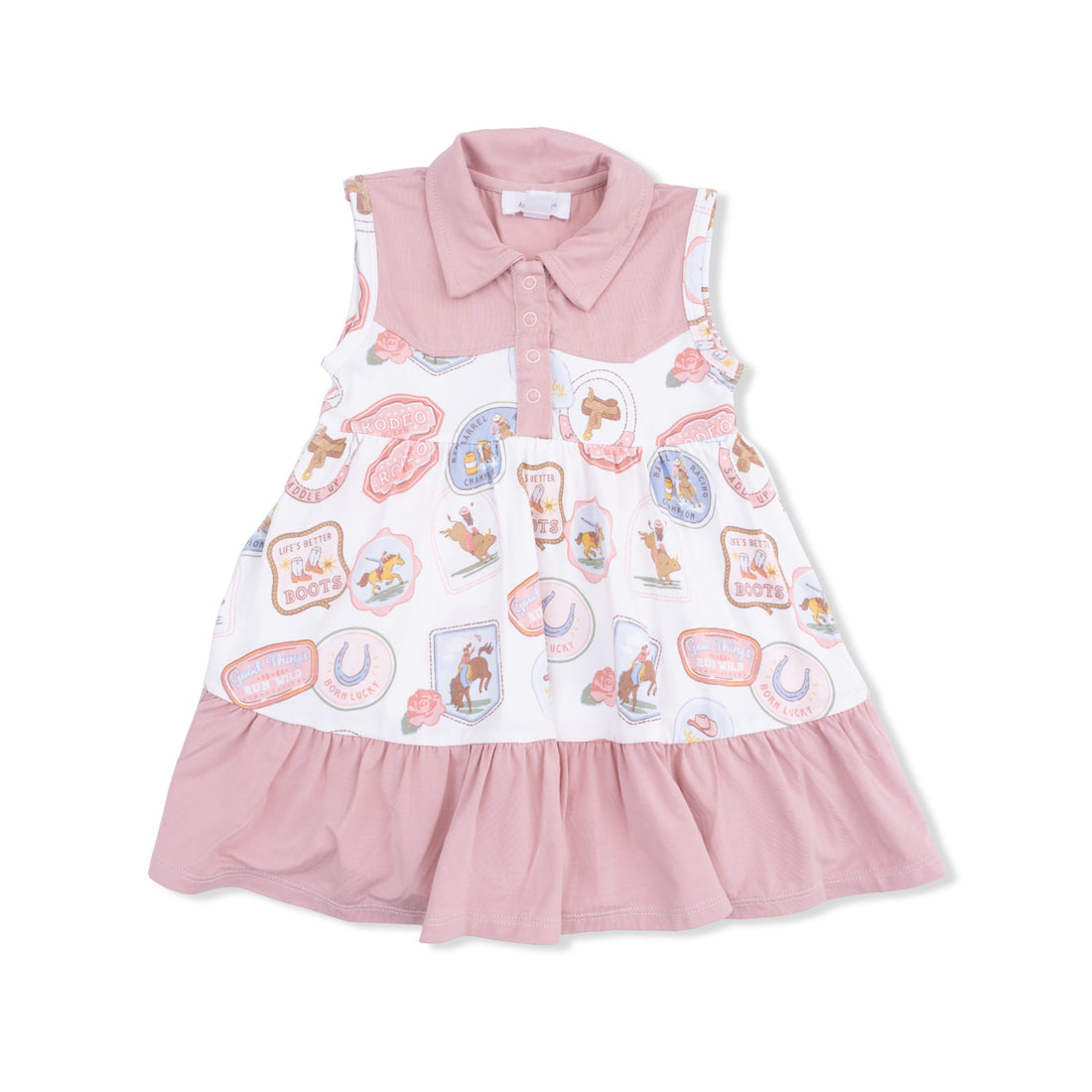 Rodeo Patches Pink - Cowboy Bodysuit Dress Rodeo Patches Pink - Cowboy Bodysuit Dress
