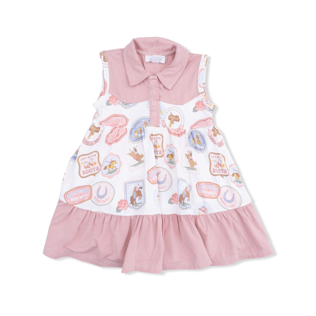 Pink Rodeo Cowgirl Bodysuit Dress