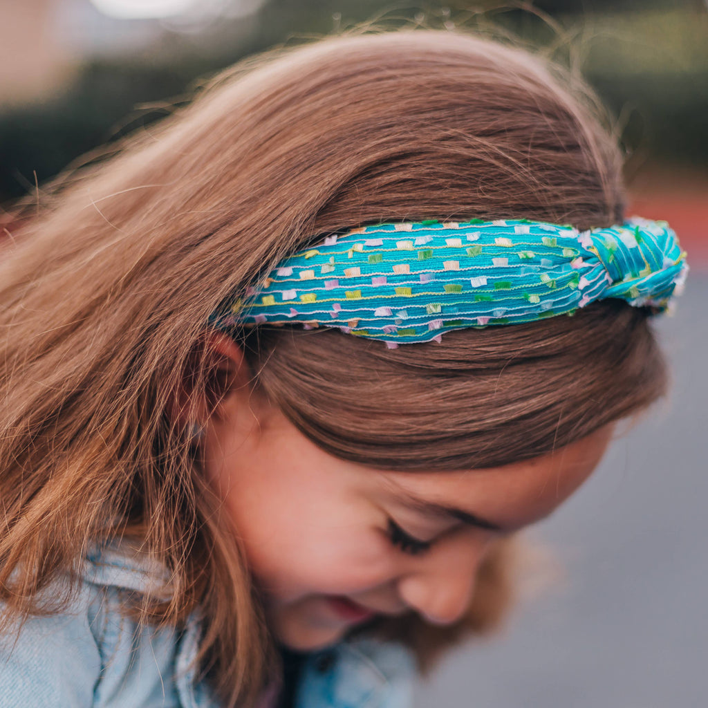 Kids Knot Confetti Headband | Pink or Aqua