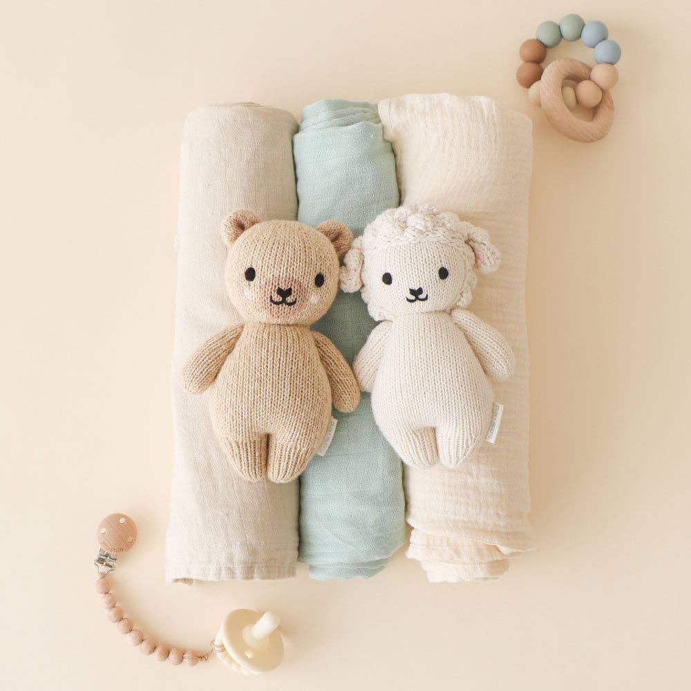 Baby Honey Bear Hand-Knit Doll | Gives 5 Meals