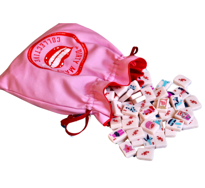 The Dirty Mahj Tile Set for Mahjong Play (with pouch)