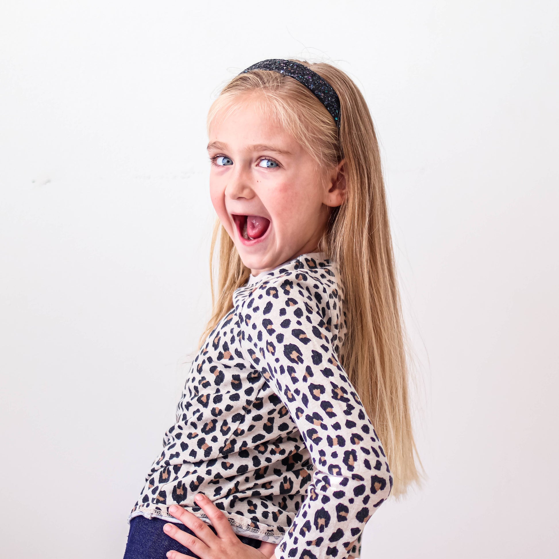 Kids Tapered Glitter Headband | Pink or Gold