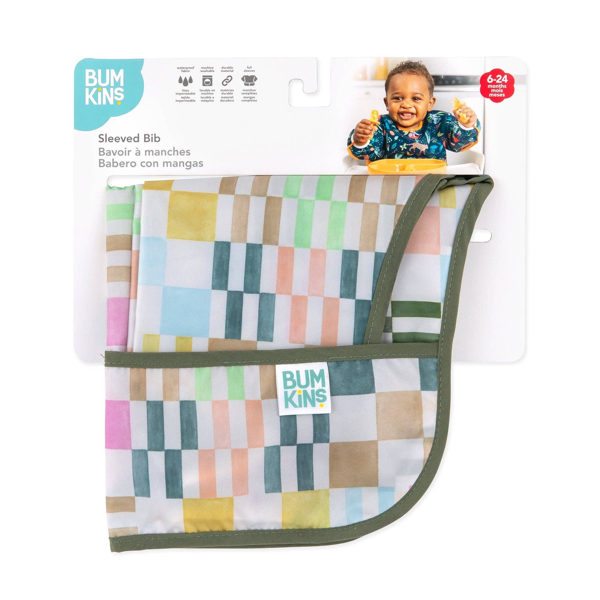 Sleeved Bib: Motley Check