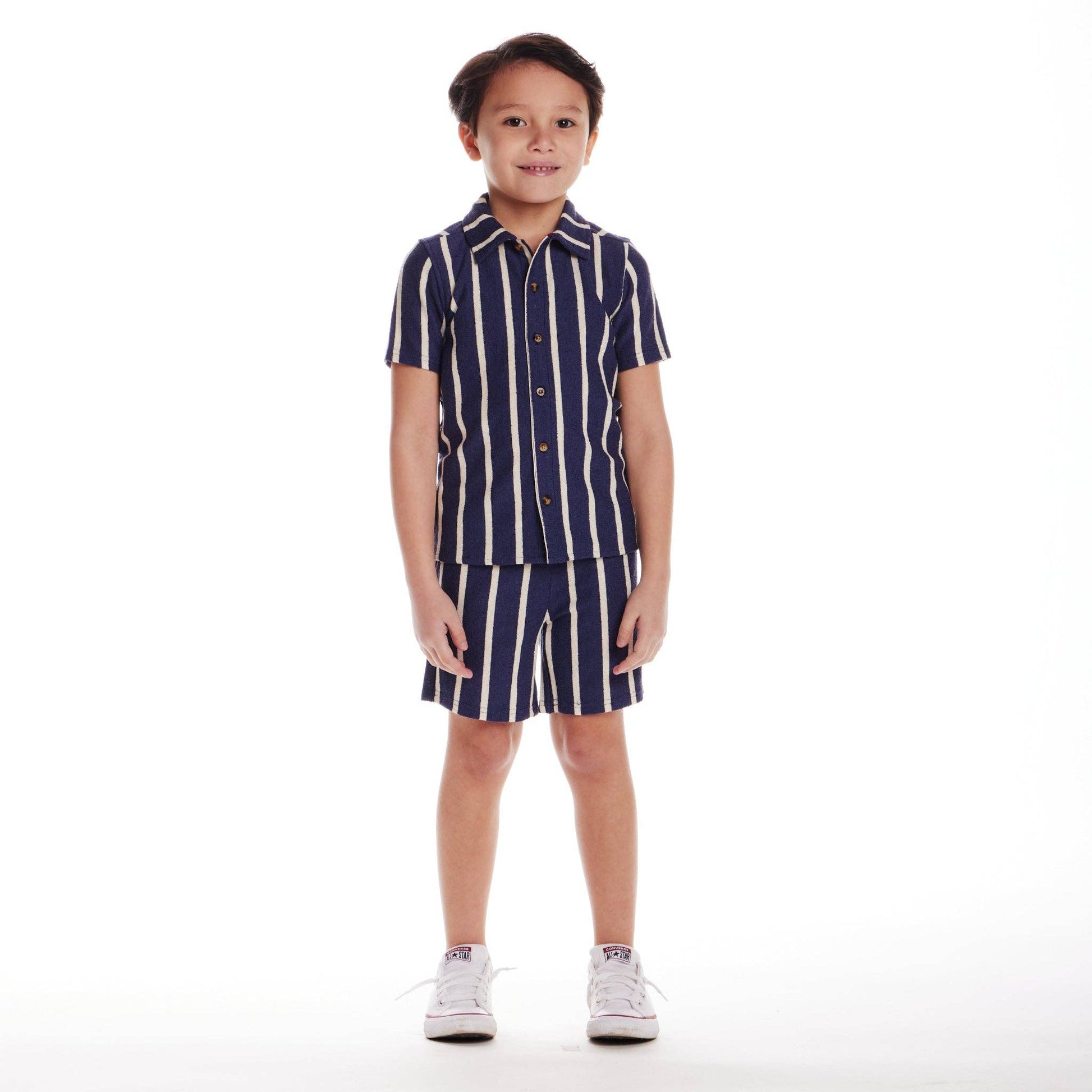 Textured Terry Shirt & Short Set