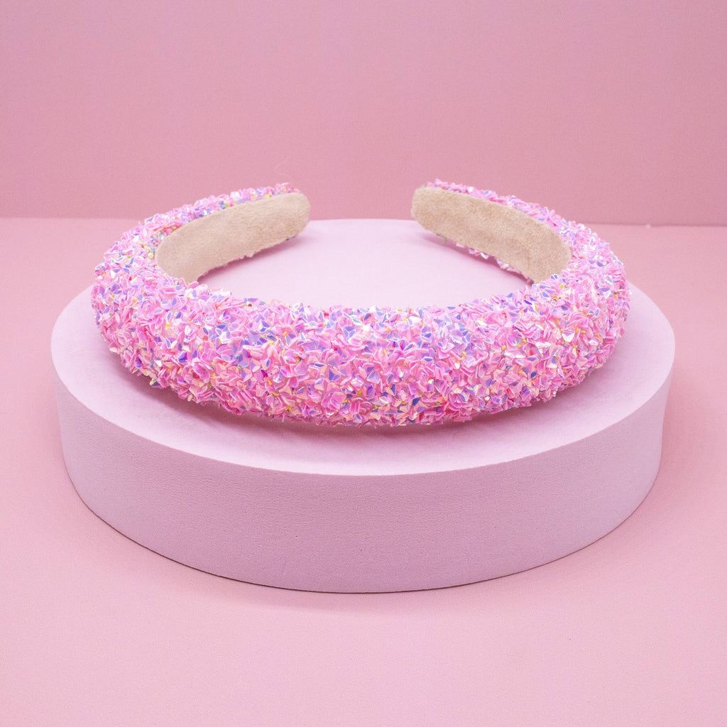Kids Padded Chunky Sequin Headband | Blue or Multi-Color