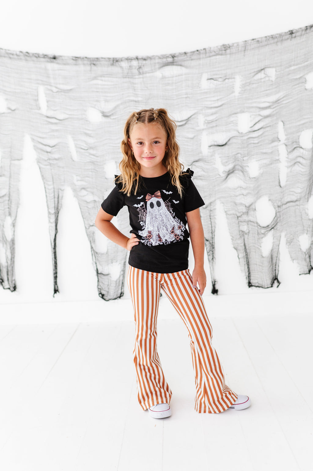 Rust Stripe Flare Pants