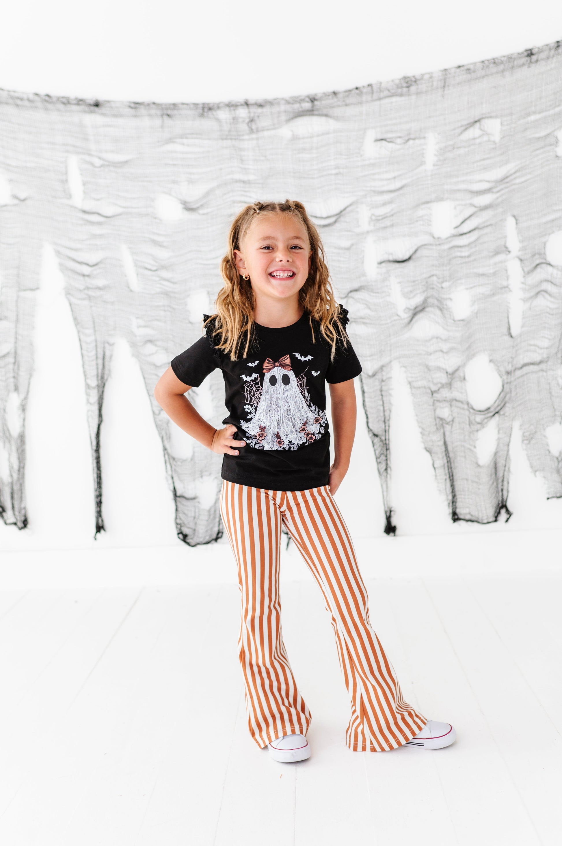Rust Stripe Flare Pants