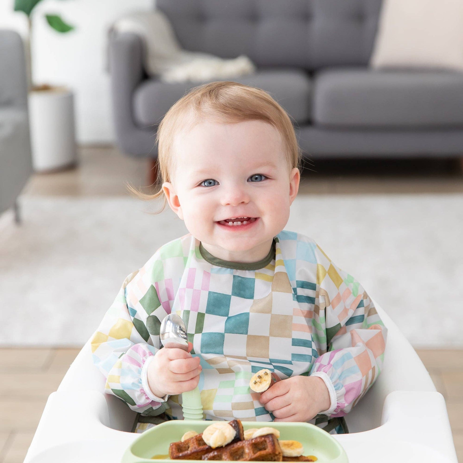 Sleeved Bib: Motley Check