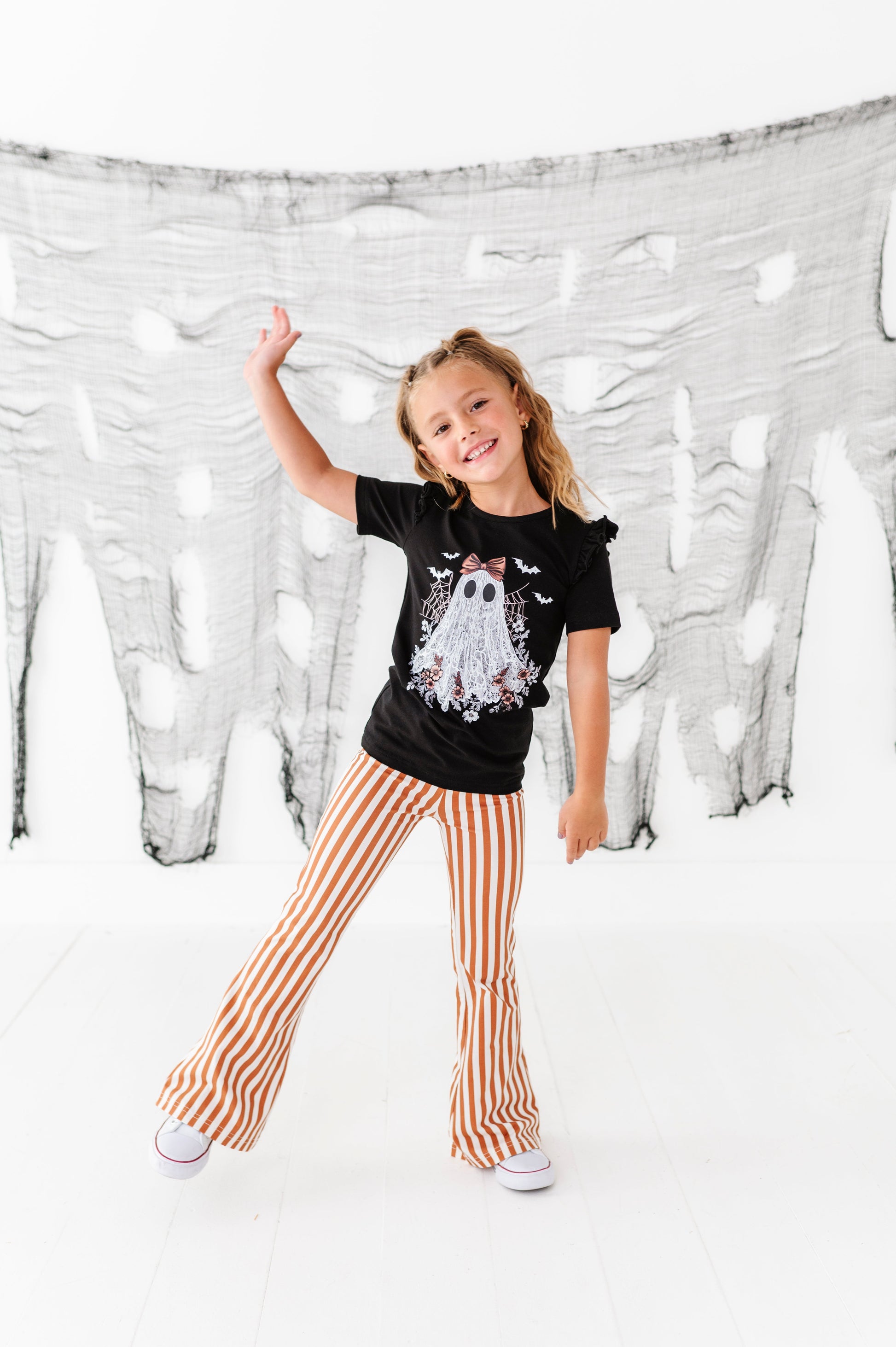 Rust Stripe Flare Pants