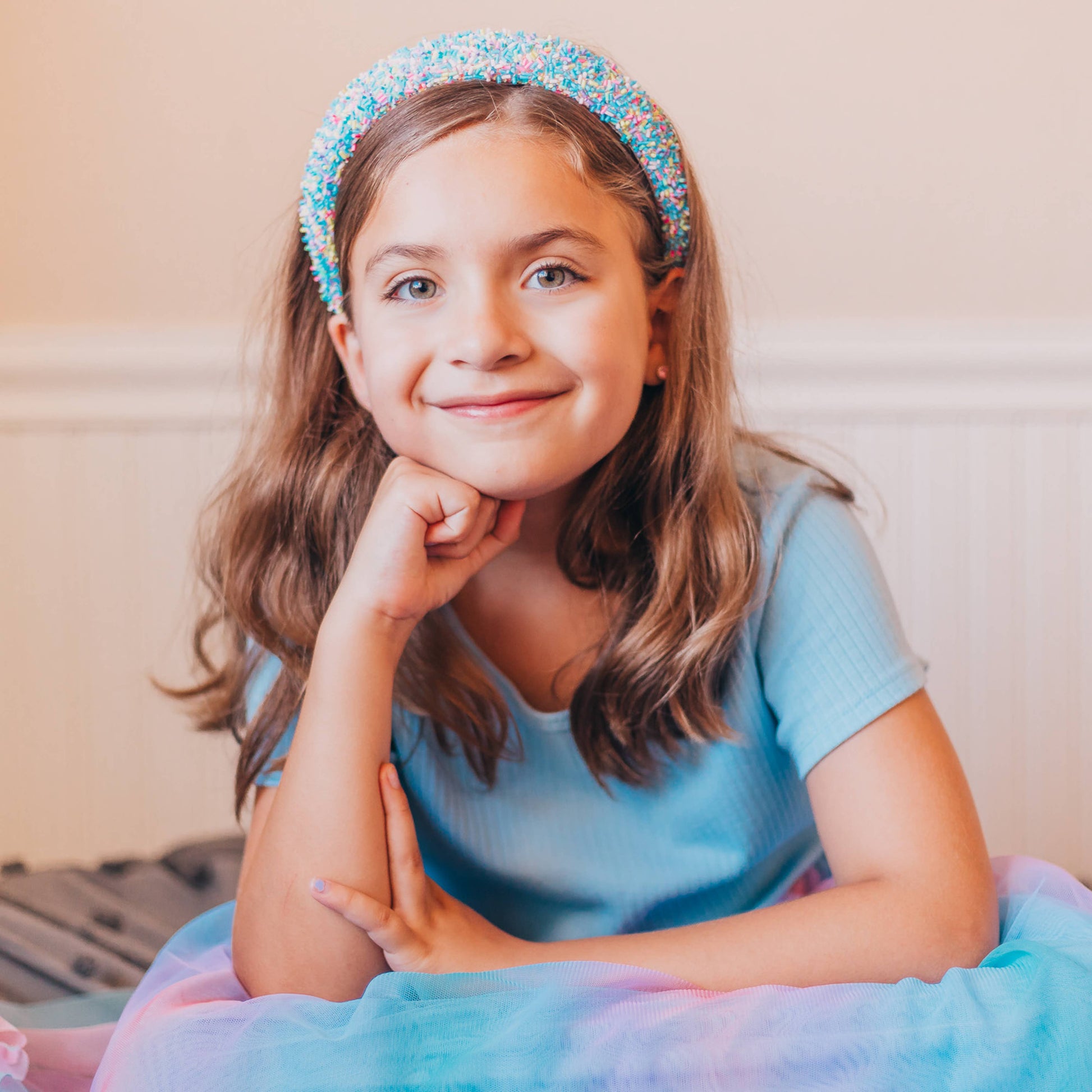 Kids Padded Sprinkle Headband | Pink or Light Blue