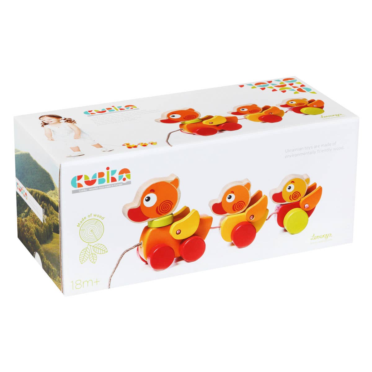 Cubika Wooden Walk-A-Long Traveling Ducks