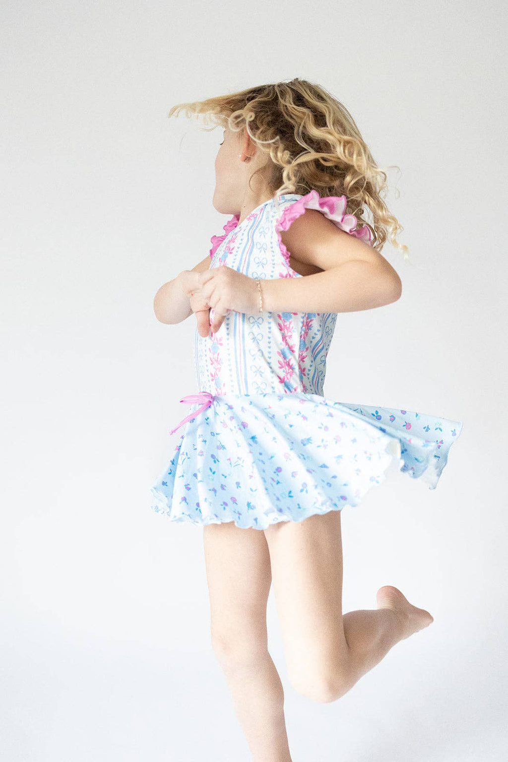 Farrah Leotard - Rosé Ribbon Luxe
