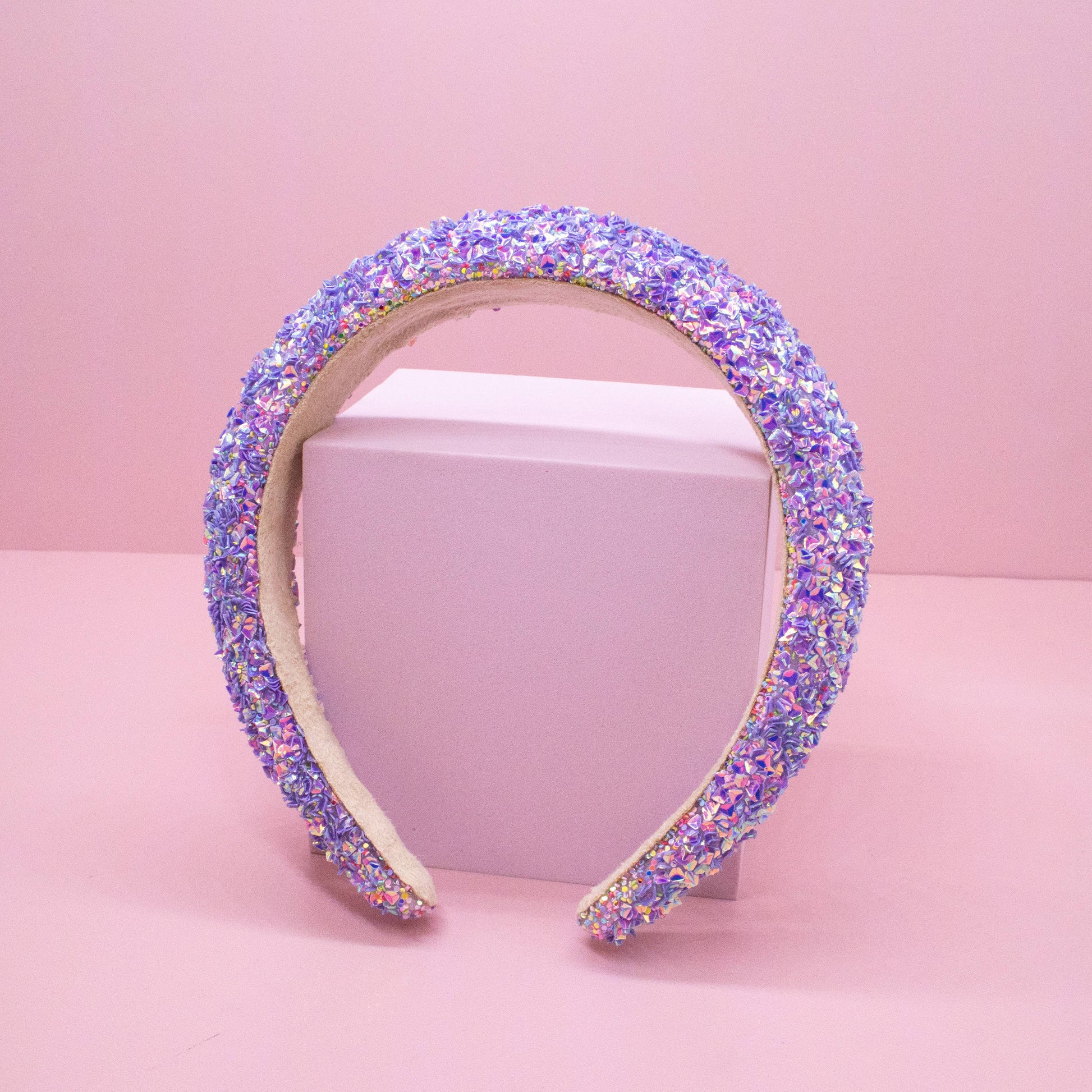 Kids Padded Chunky Sequin Headband | Blue or Multi-Color