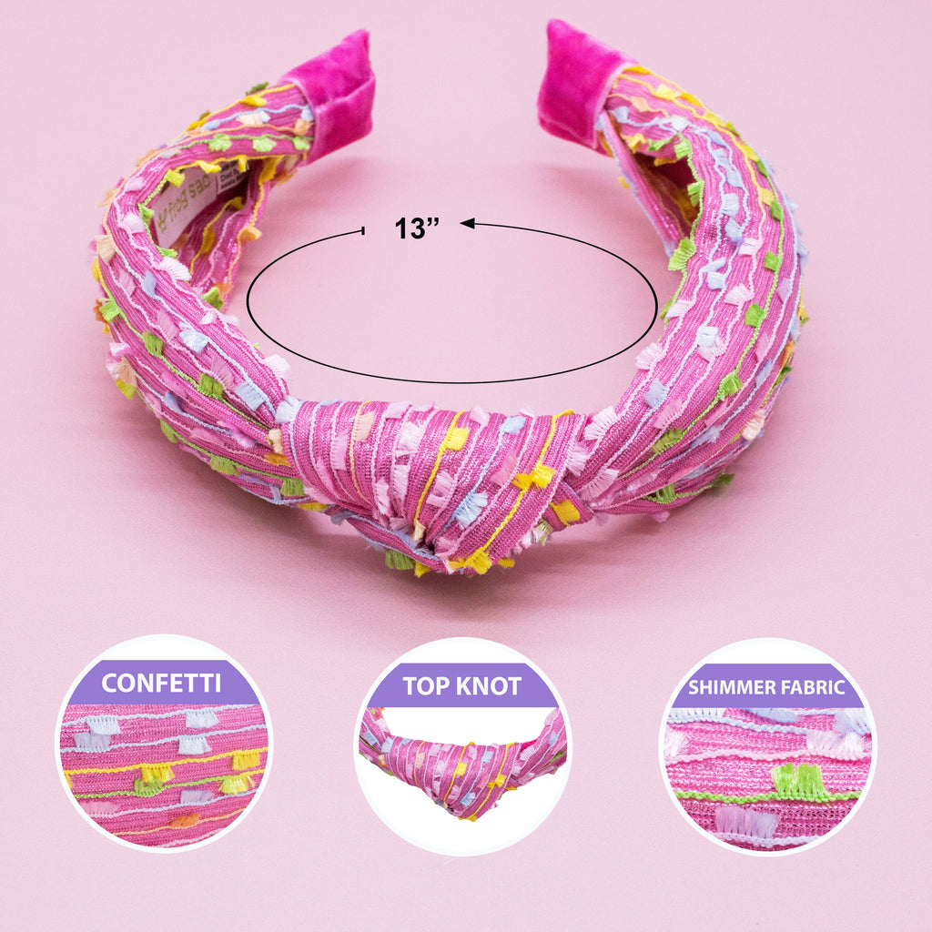 Kids Knot Confetti Headband | Pink or Aqua