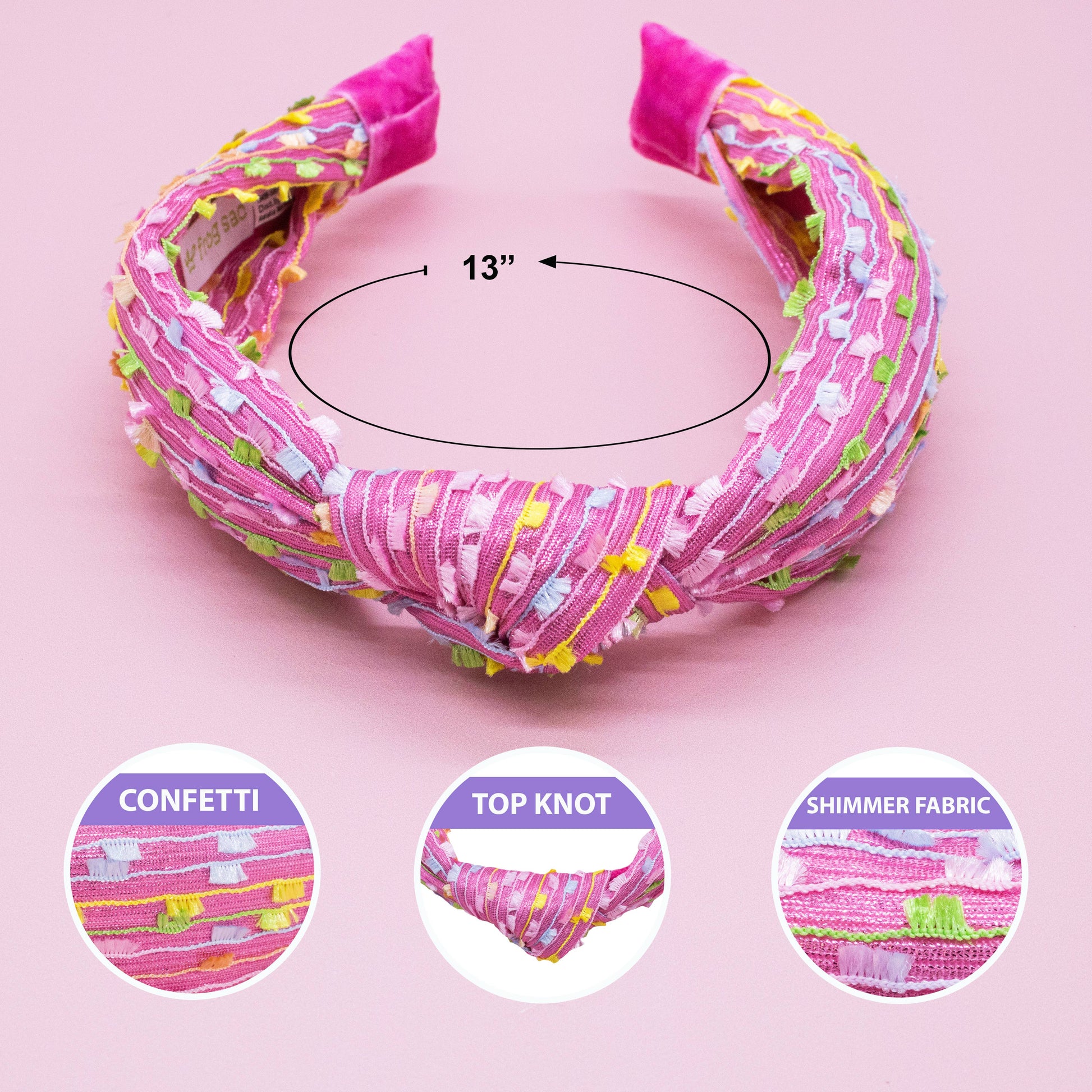 Kids Knot Confetti Headband | Pink or Aqua