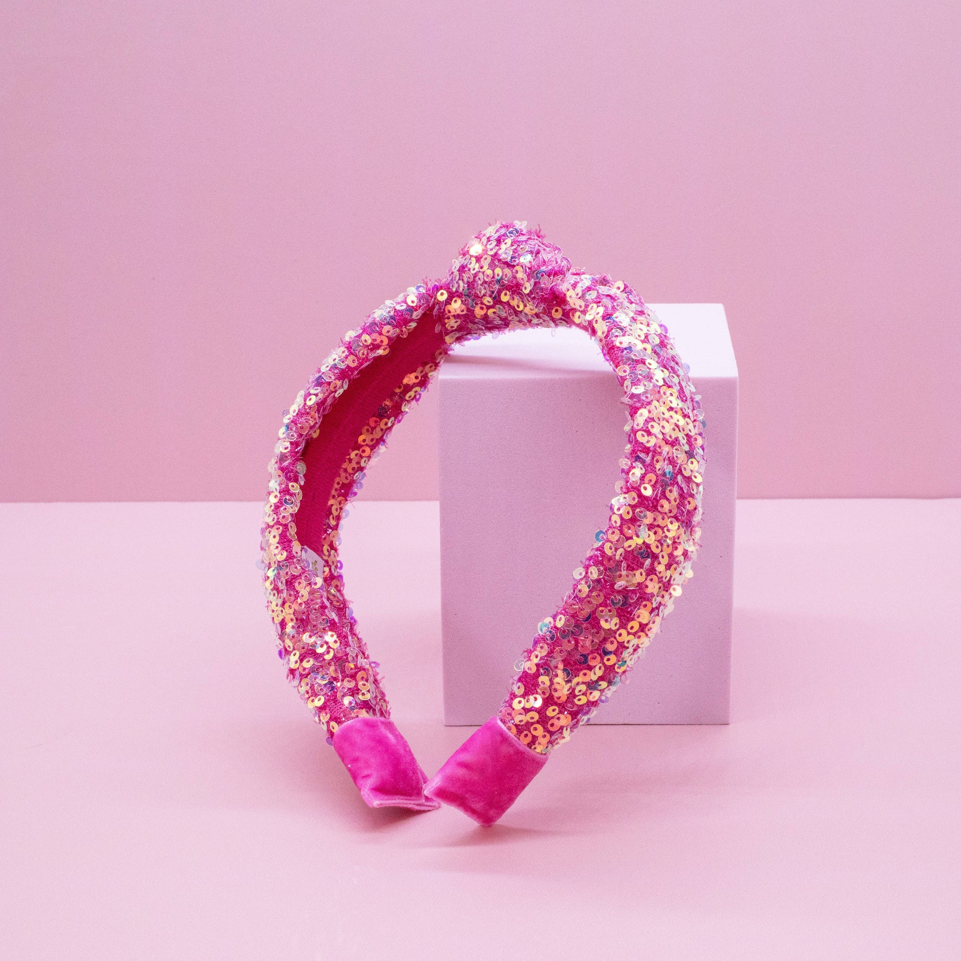 Kids Sequin Knot Headband | Purple or Rainbow