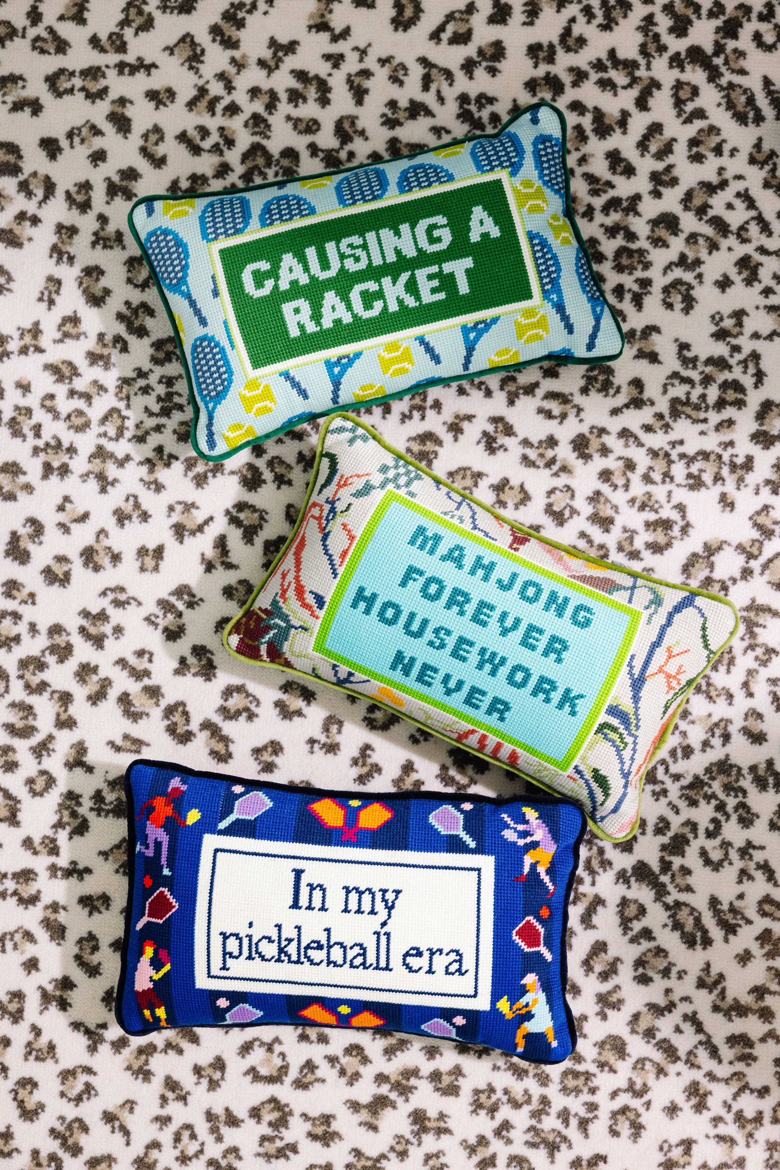 James Joy Mahjong Needlepoint Pillow - Thumbnail 4