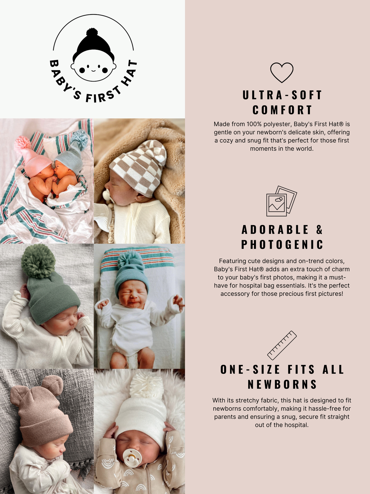 Baby's First Hat®, Petal Pink Tulle Bow