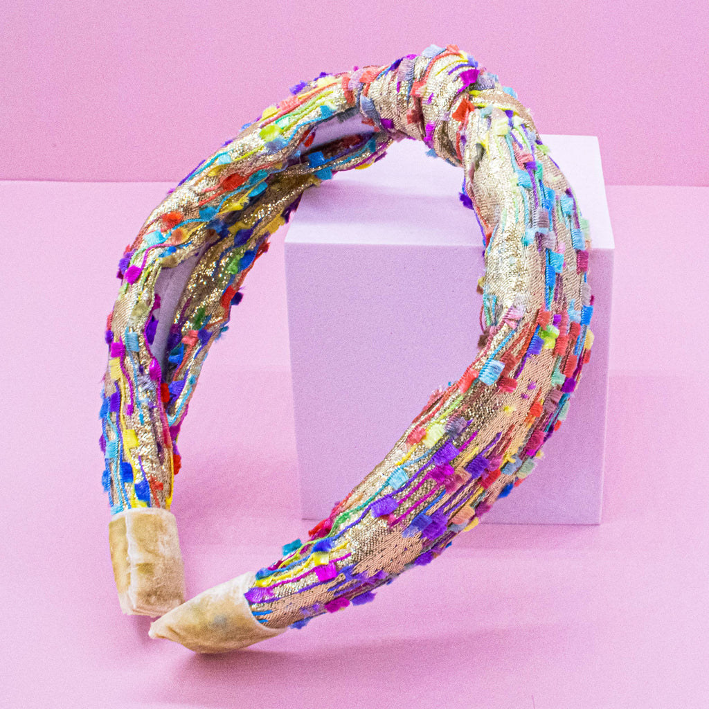 Kids Knot Confetti Headband | Pink or Aqua