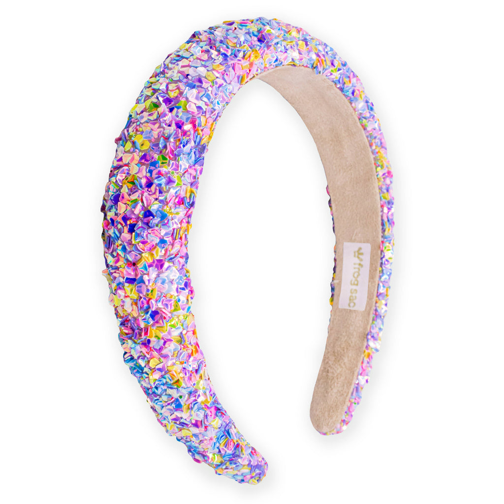 Kids Padded Chunky Sequin Headband | Blue or Multi-Color