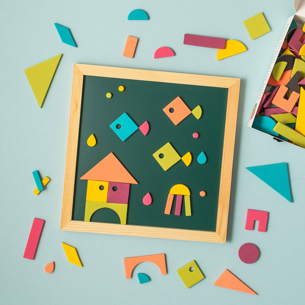 198-Piece Magnetic Shapes Set for Kids | Creative STEM Learning Play - Rainbow Pop