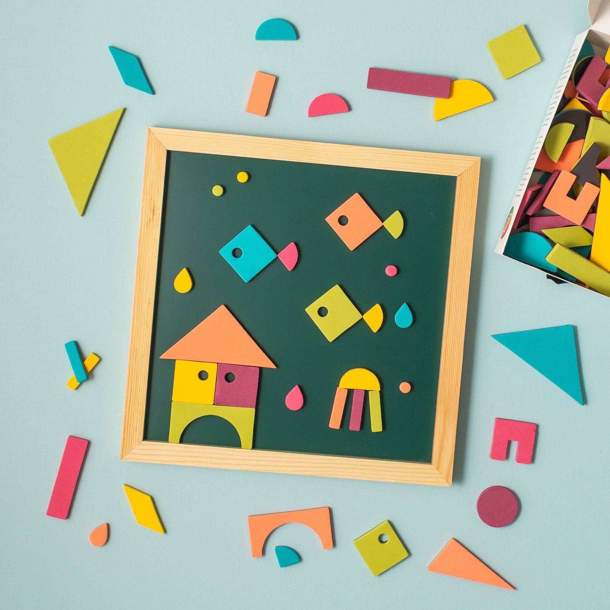 198-Piece Magnetic Shapes Set for Kids | Creative STEM Learning Play - Rainbow Pop