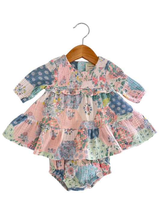 Patchwork Ruffle Tiered Dress & Bloomer