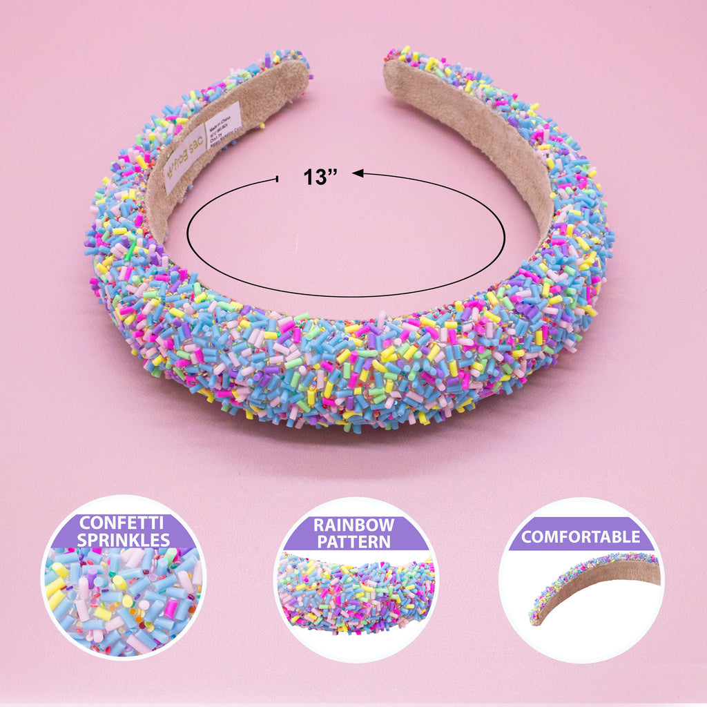 Kids Padded Sprinkle Headband | Pink or Light Blue