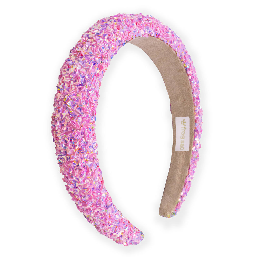 Kids Padded Chunky Sequin Headband | Blue or Multi-Color