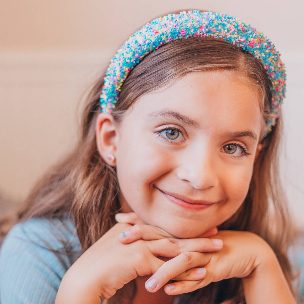 Kids Padded Sprinkle Headband | Pink or Light Blue