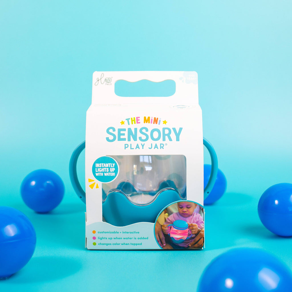 Glo Pals Mini Sensory Jar and Silicone Fun Filler Bundle - Blue