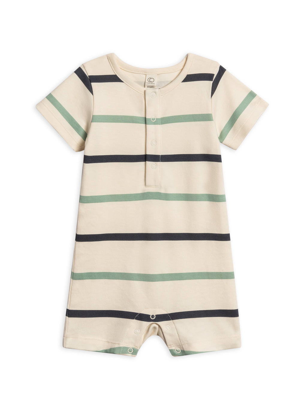 Organic Short Sleeve Stripe Romper