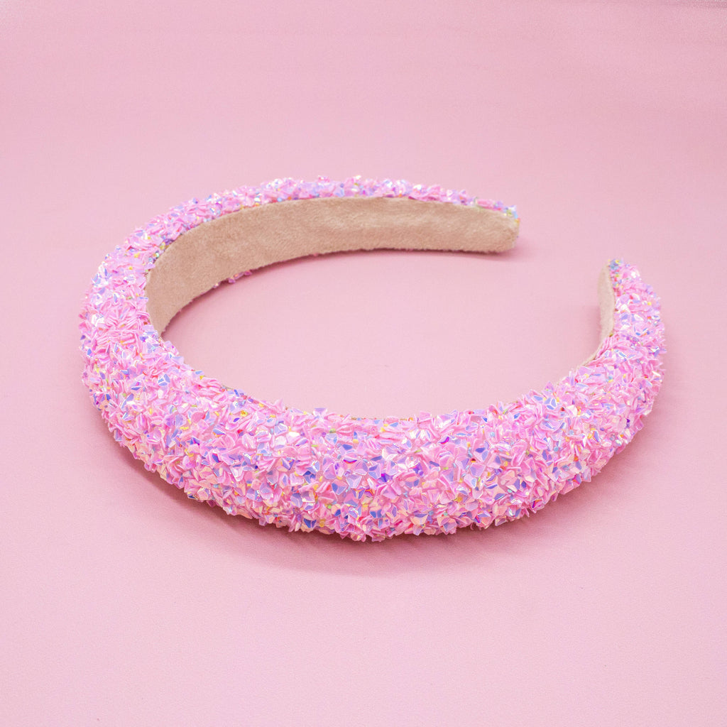 Kids Padded Chunky Sequin Headband | Blue or Multi-Color