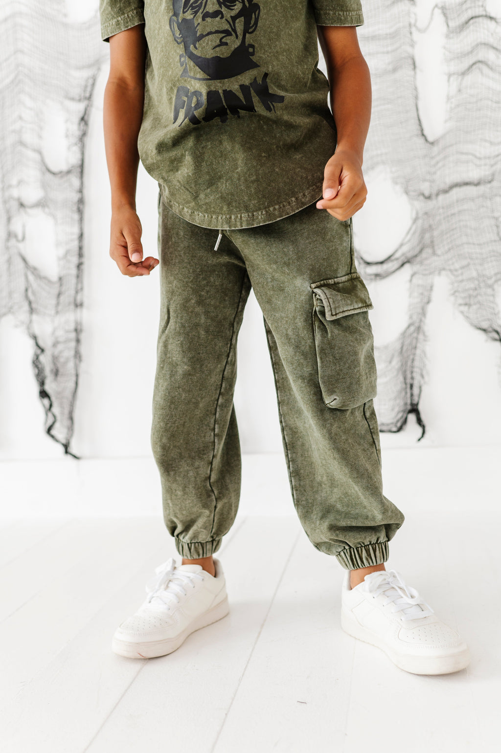 Olive Vintage Cargo Joggers