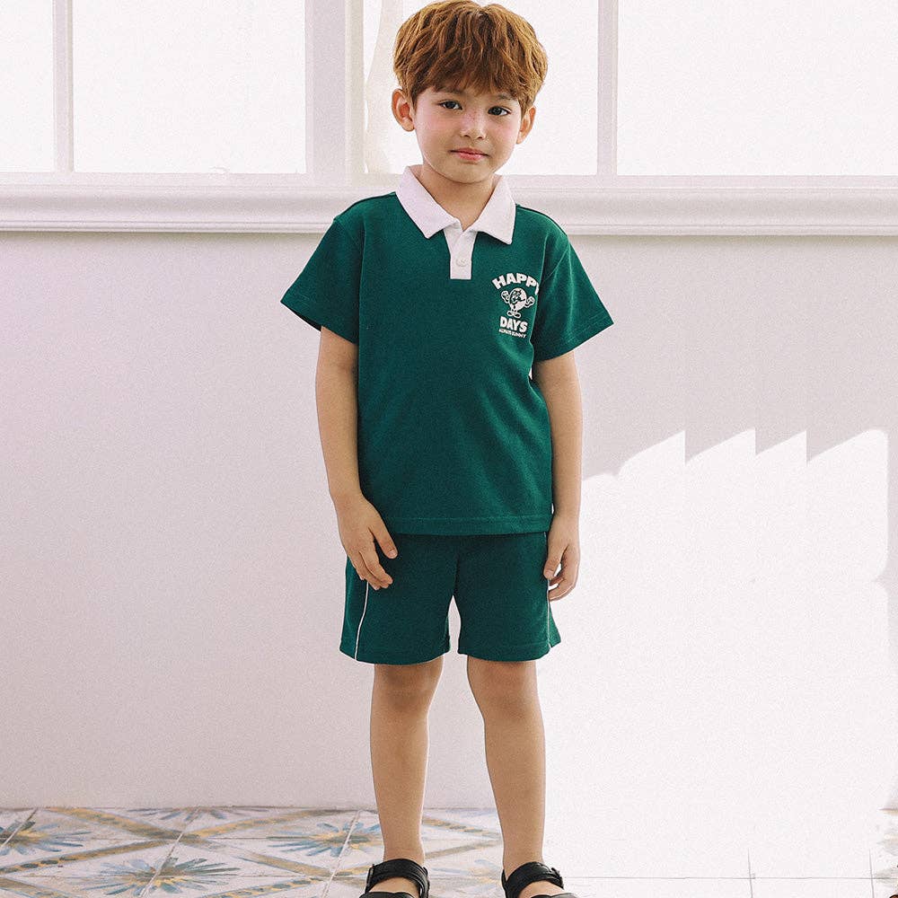 Max Piqué Polo Shirt & Side Stripe Shorts Set