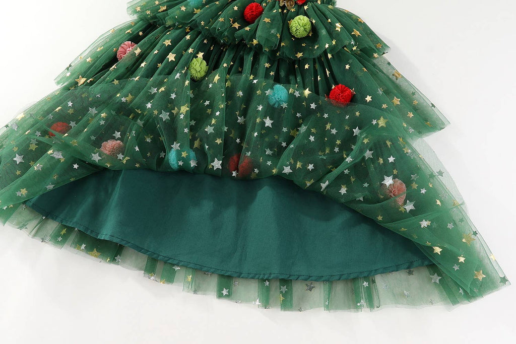 christmas tree tulle dress girls green christmas dress Christmas Tree Tulle Dress-Shady Green-parroquiadesanalbertomagno.com