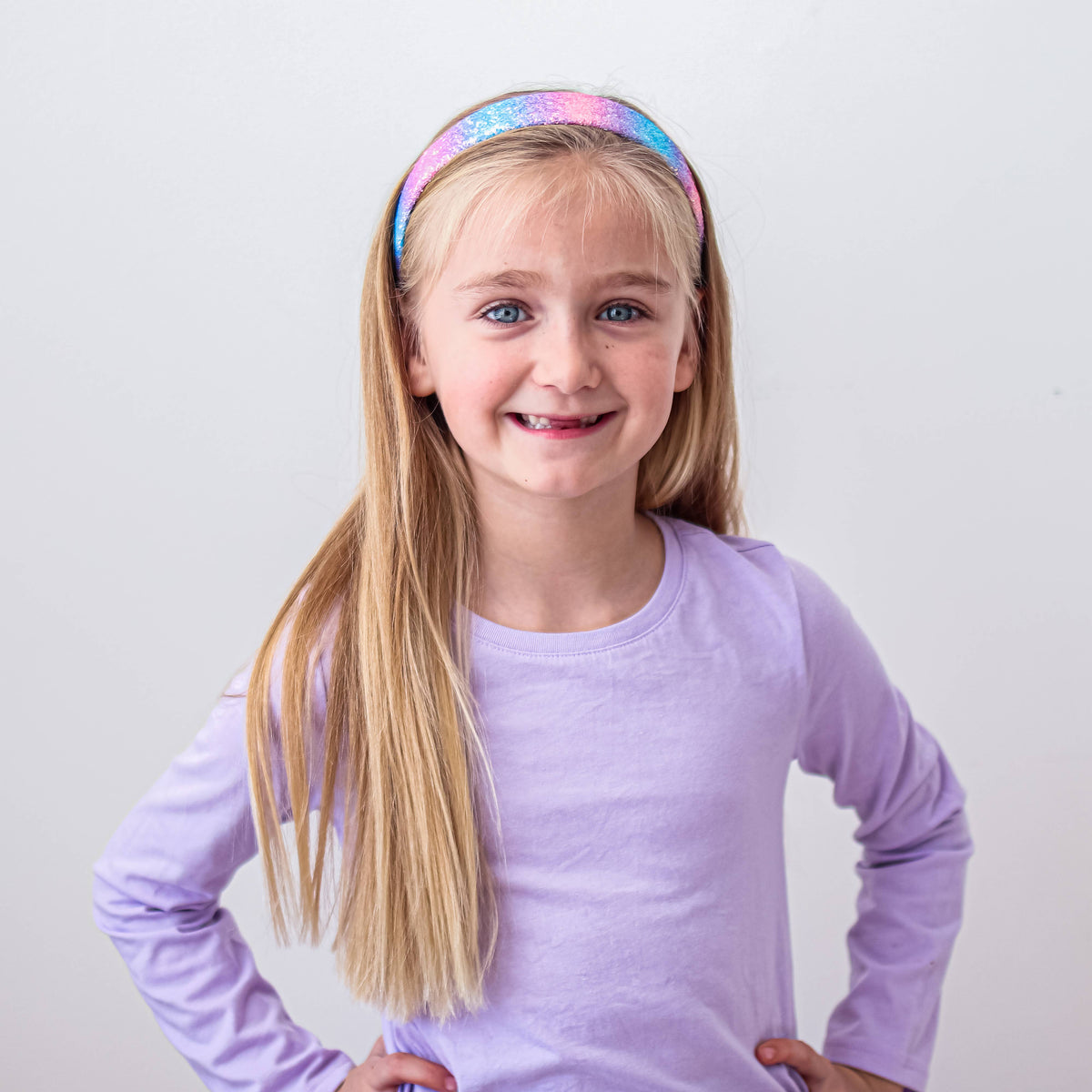 Kids Tapered Glitter Headband | Pink or Gold