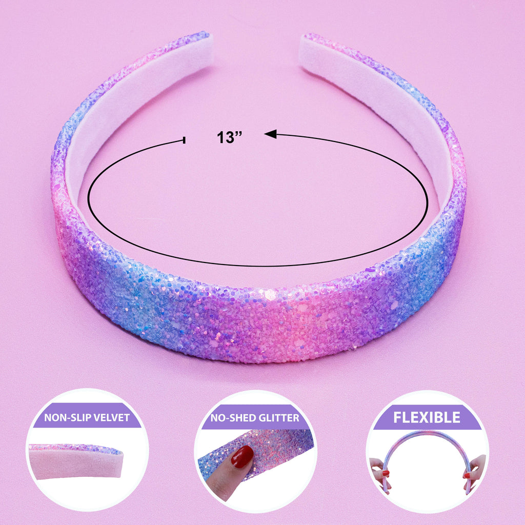 Kids Tapered Glitter Headband | Pink or Gold