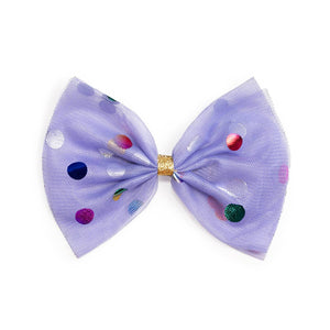 Lavender Confetti Tulle Bow Clip - Hair Bows